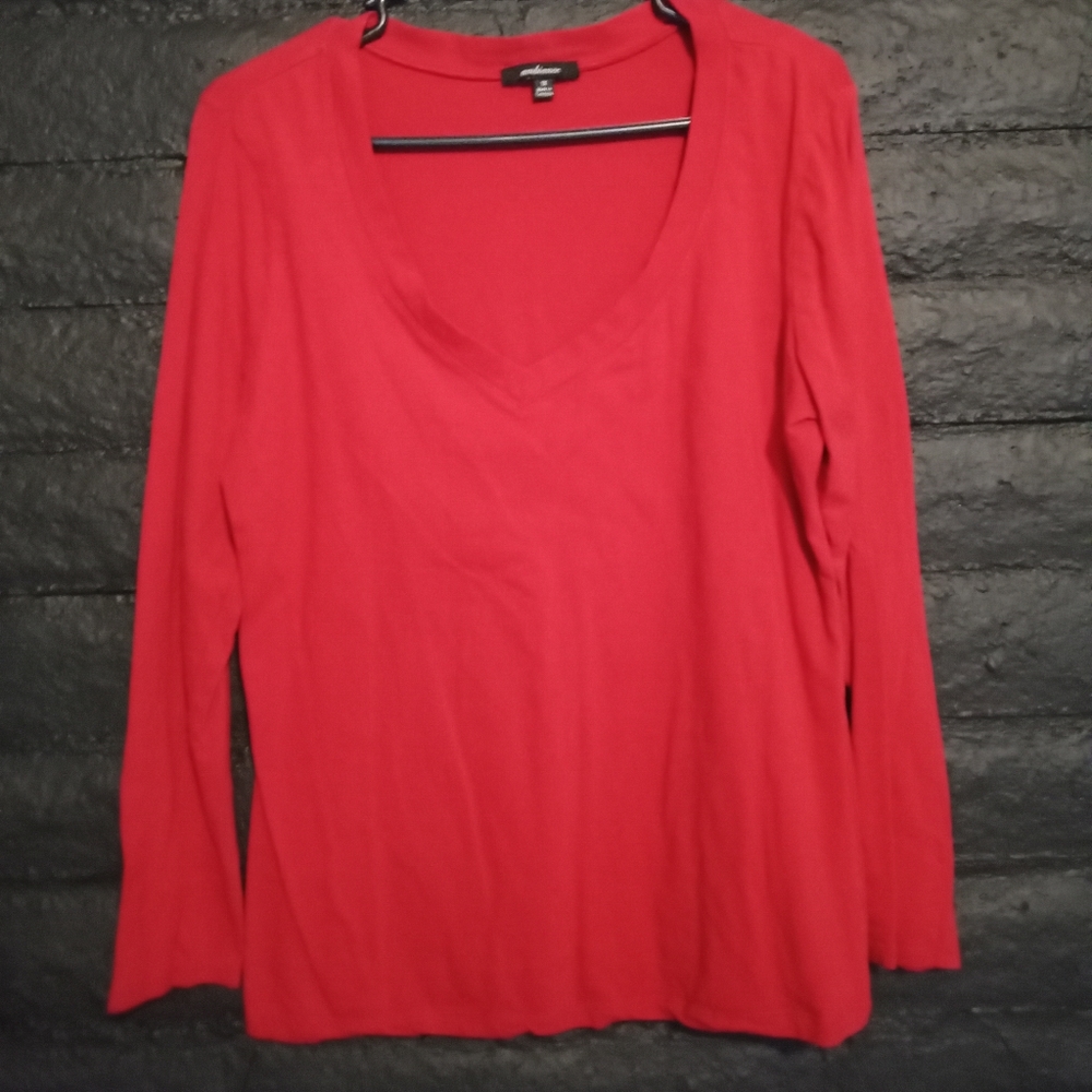 Ambiance Red Long sleeve shirt- Size 1X